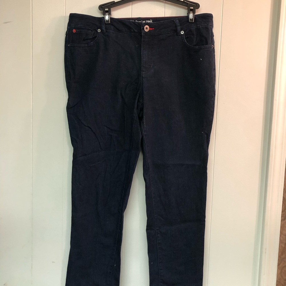 Peace Love World Dark Blue Straight Leg Jeans